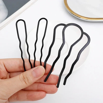1/3PCS Black Metal Hair Fork Clips – Women's & Girls' Hair Pin Comb for Messy Buns, Updos & Side Styling, Elegant Hair Accessories