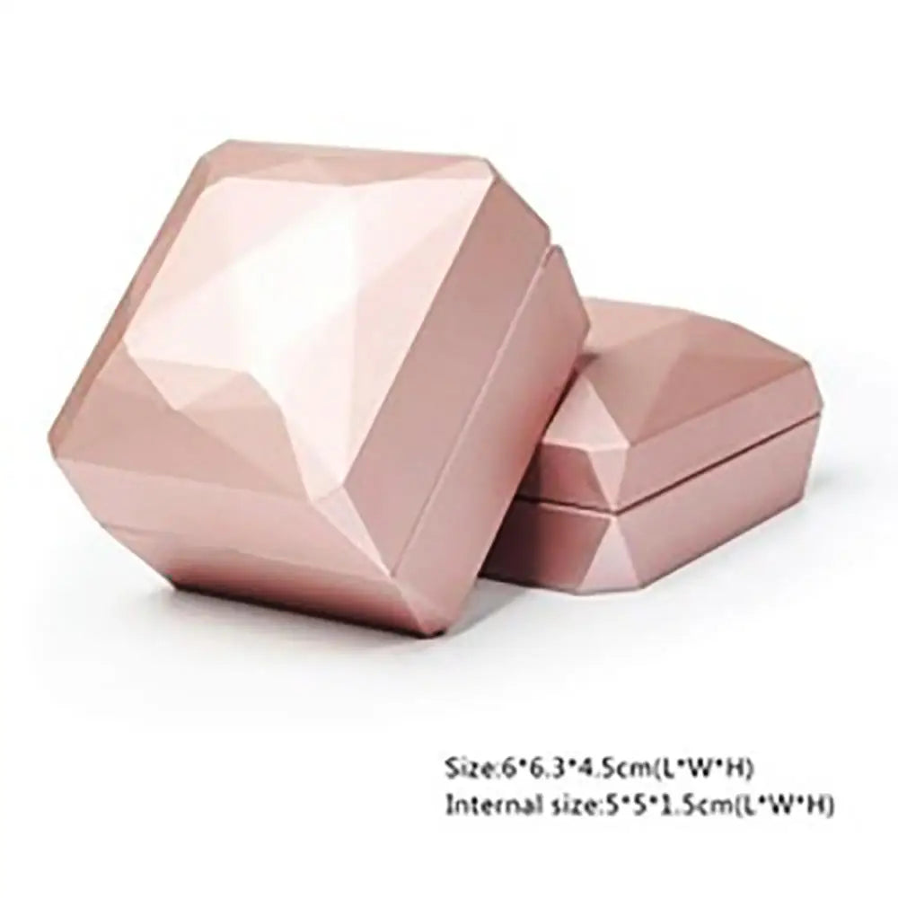 LED Velvet Jewelry Gift Box for Rings, Necklaces & Pendants – Luxury Lighted Proposal, Engagement & Wedding Display Case