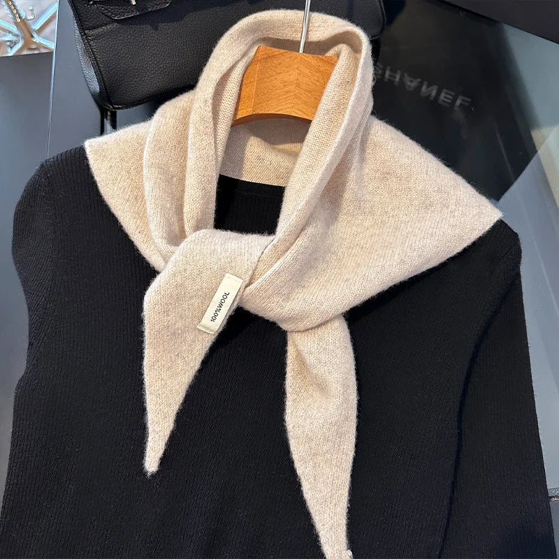 100% Wool Winter Scarf for Women Long Warm Cashmere Feel Shawl Wrap Solid Pashmina Hijab Head Scarf