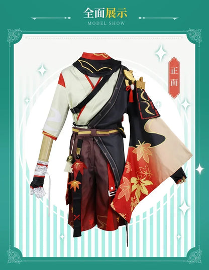 Samurai Cosplay Costume with Wig & Red Glasses – Halloween Party Outfit