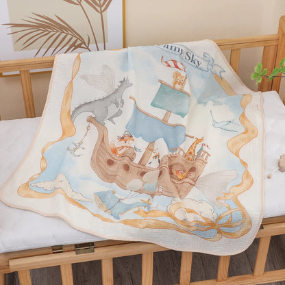 Toalla de baño y manta de gasa de algodón para recién nacidos – Muselina suave y absorbente Clase A para bebés y niños pequeños