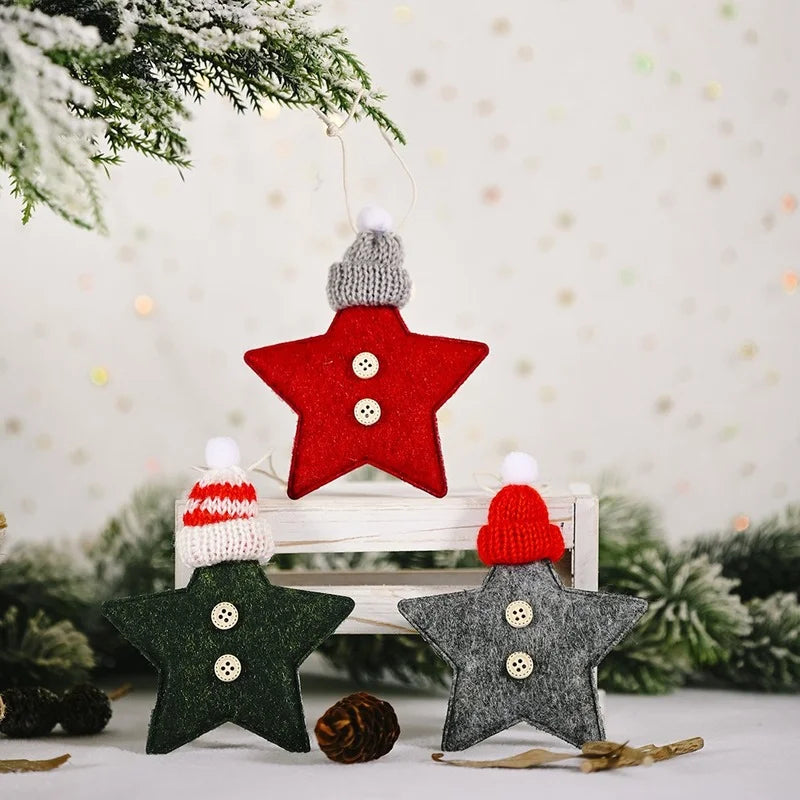 Red Star Christmas Tree Ornament – DIY Hanging Pendant Decoration for Xmas, New Year Party, Home Decor & Holiday Gifts