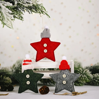 Red Star Christmas Tree Ornament – DIY Hanging Pendant Decoration for Xmas, New Year Party, Home Decor & Holiday Gifts