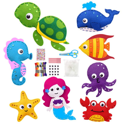 Kit de costura de animales del bosque para niños – Juego de manualidades de fieltro para principiantes, juguete educativo de costura, regalo de aprendizaje creativo y artístico para niñas