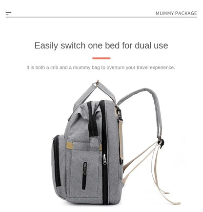 Sac à langer de grande capacité pour bébés avec matelas à langer – Sac à langer de maternité imperméable pour mamans avec rangement pour biberons et lit de bébé