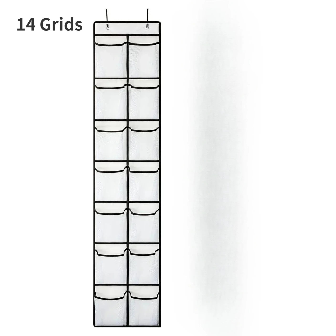 Over-the-Door Shoe Organizer - 12, 14 or 24 Pocket Hanging Shoe Storage with Large Mesh Pockets & 4 Hooks