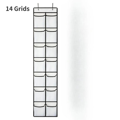 Over-the-Door Shoe Organizer - 12, 14 or 24 Pocket Hanging Shoe Storage with Large Mesh Pockets & 4 Hooks