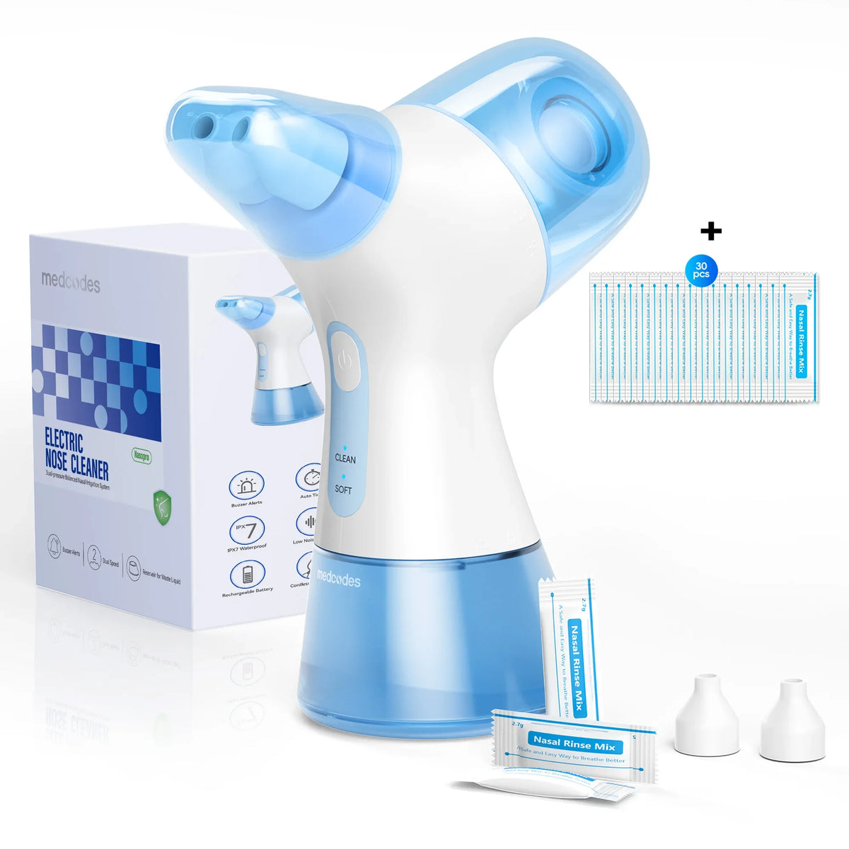Nasal Irrigation System with Water & Waste Collection Tanks – Sinus Rinse Nose Cleaner for Nasal Hygiene, Sinus & Allergy Relief