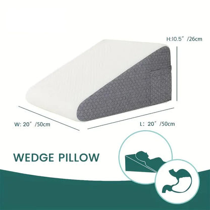 Oreiller cale de lit – Oreiller de soutien triangulaire en mousse à mémoire de forme, coussin de positionnement corporel ergonomique pour l'élévation des jambes, le confort de sommeil, le soulagement du ronflement et la relaxation dans la chambre