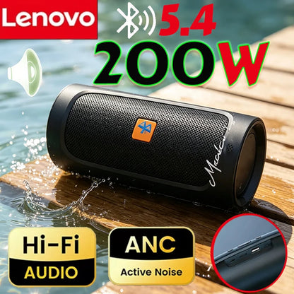Lenovo TF USB FM Bluetooth 5.4 Speaker – Portable Wireless Stereo Speaker with Dual Drivers, Subwoofer & Voice Broadcast