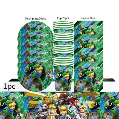 The Legend of Zelda Birthday Party Decorations Disposable Tableware Set – Cups, Plates & Napkins for Kids Birthday Party Supplies & Baby Shower Toys