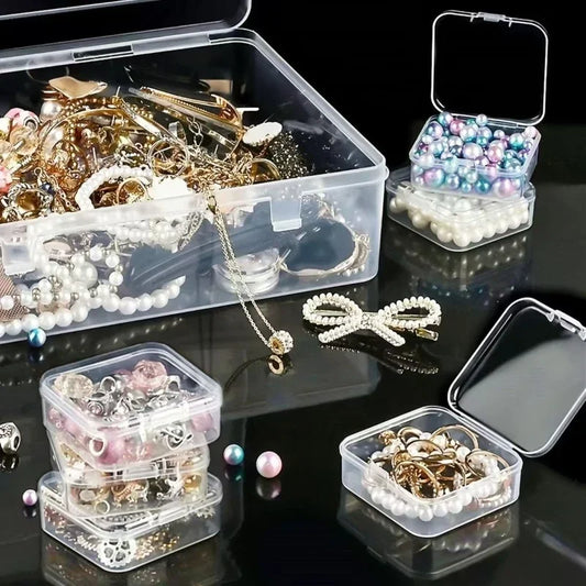 Caja organizadora de almacenamiento de plástico transparente – Estuche de 14 o 30 compartimentos para joyas, abalorios y piezas pequeñas
