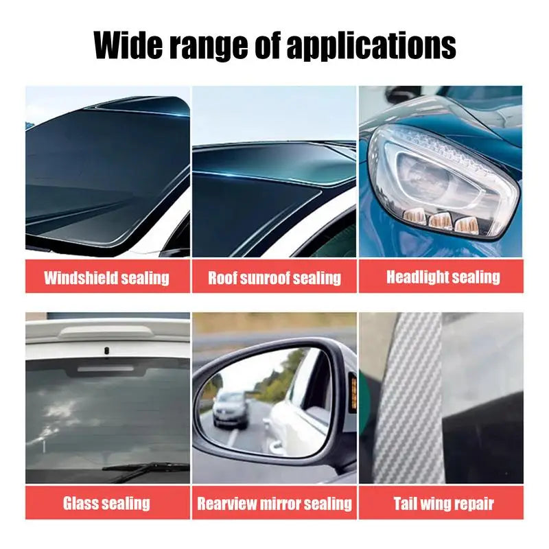Sellador de parabrisas automotriz de 100 ml – Adhesivo universal impermeable para reparación de ventanas de vidrio, sellado resistente a la intemperie y protección contra fugas