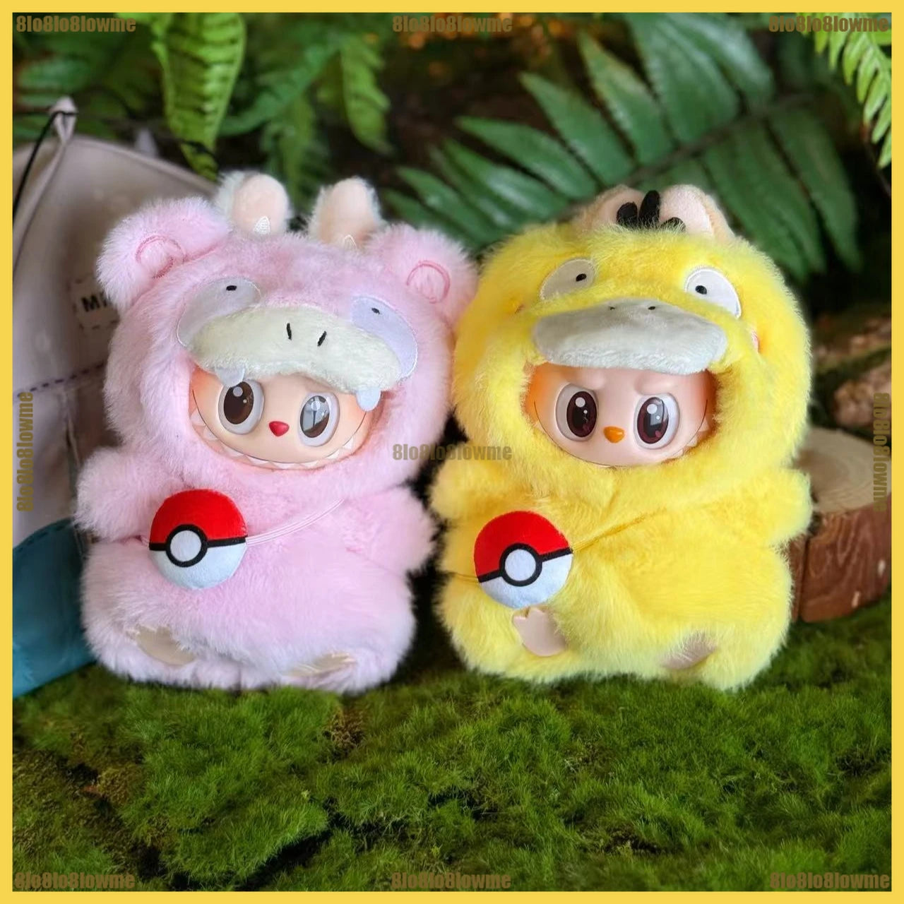Kawaii Labubu Cartoon Plush Doll Clothes Set – Psyduck, Slowpoke & Charmander Outfit with Backpack, Fashion Mini Doll Accessories