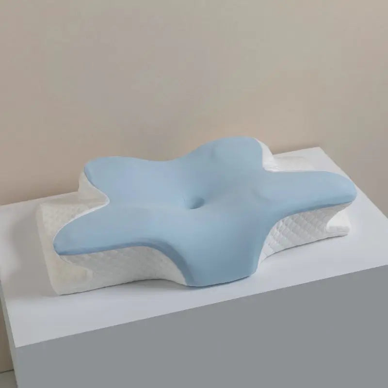 Oreiller en mousse à mémoire de forme rafraîchissant pour l'été – Oreiller cervical à rebond lent, oreiller ergonomique papillon pour le sommeil, coussin orthopédique respirant pour un repos confortable et un soutien du cou