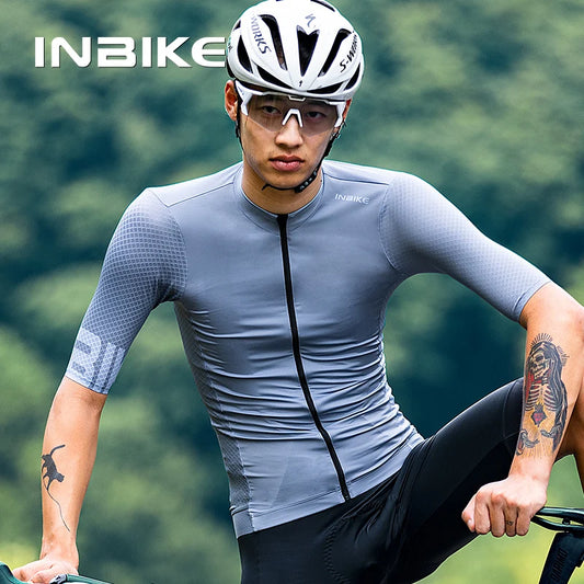 INBIKE Men's Short Sleeve Cycling Jersey – Breathable Summer MTB & Road Bike Bicycle Sportswear