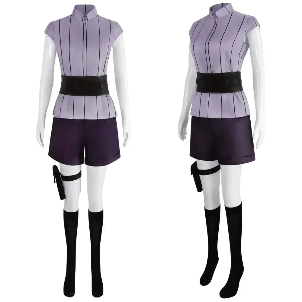 Hinata Hyuga Cosplay Costume – Anime Ninja Outfit (Halloween Party Performance Set)