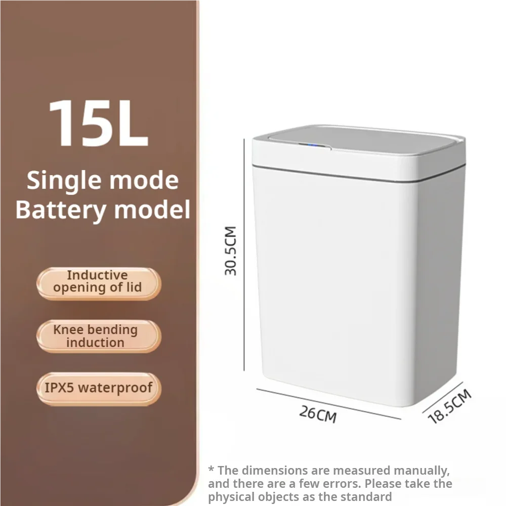 15L Smart Automatic Trash Can – Touchless Sensor Garbage Bin with Smart Bagging System for Bathroom & Home