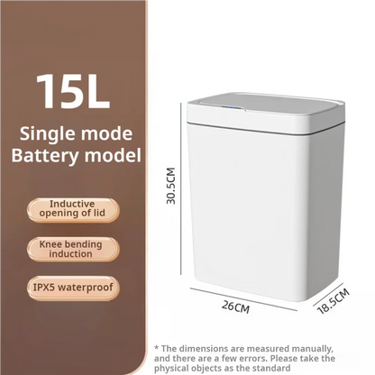 15L Smart Automatic Trash Can – Touchless Sensor Garbage Bin with Smart Bagging System for Bathroom & Home