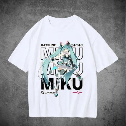 Hatsune Miku Y2K Women’s T-Shirt – 2025 Casual Printed Streetwear Top (Various Sizes)