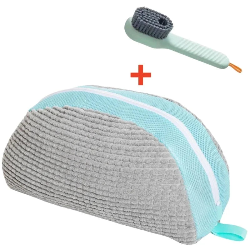 Shoe Washing Machine Bag with Cleaning Brush Set - Durable Reusable Laundry Bag for Sneakers, Running Shoes & Delicates (1, 2 or 4 Pack)