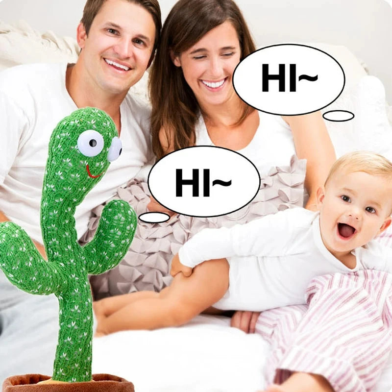 Dancing Cactus Toy – Talking Plush Singing Speaker with Wriggle Dance, Interactive Stuffed Decoration Gift