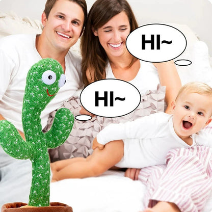 Dancing Cactus Toy – Talking Plush Singing Speaker with Wriggle Dance, Interactive Stuffed Decoration Gift
