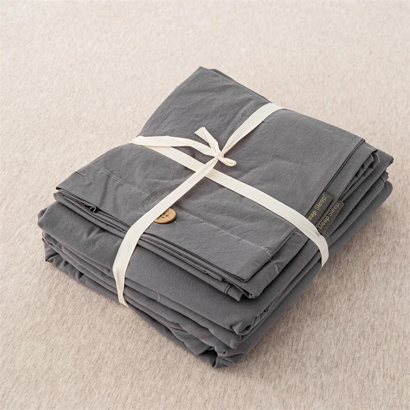 3-Piece 100% Cotton Bedding Set – Duvet Cover & Pillowcase Set for Queen & King Beds
