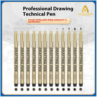 Manga Black Fineliner Marker Set – 1/6/9/12PCS Fine Tip Drawing Pens for Sketching, Comics & Art