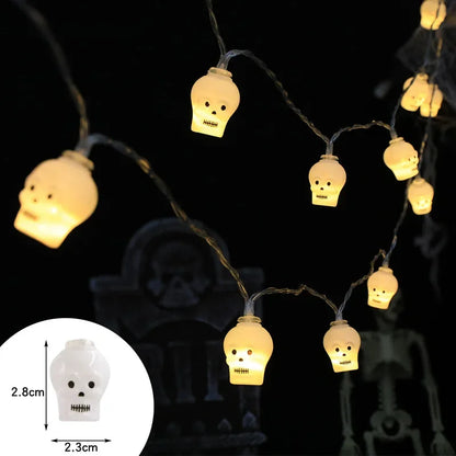 Halloween LED String Lights – Pumpkin, Skull & Eyeball Shaped Lanterns for Trick or Treat, Party, Haunted House & Horror Decor