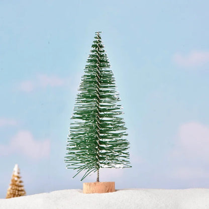 6PCS Mini Christmas Trees – PVC Micro Landscape Xmas Tree Decorations in 7CM/9CM Sizes for Home, Navidad & Holiday Gifts