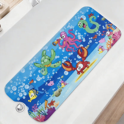 Cartoon Extra-Long Bathtub Mat 40x100cm – Non-Slip Shower & Bath Mat with Suction Cups and Drain Holes
