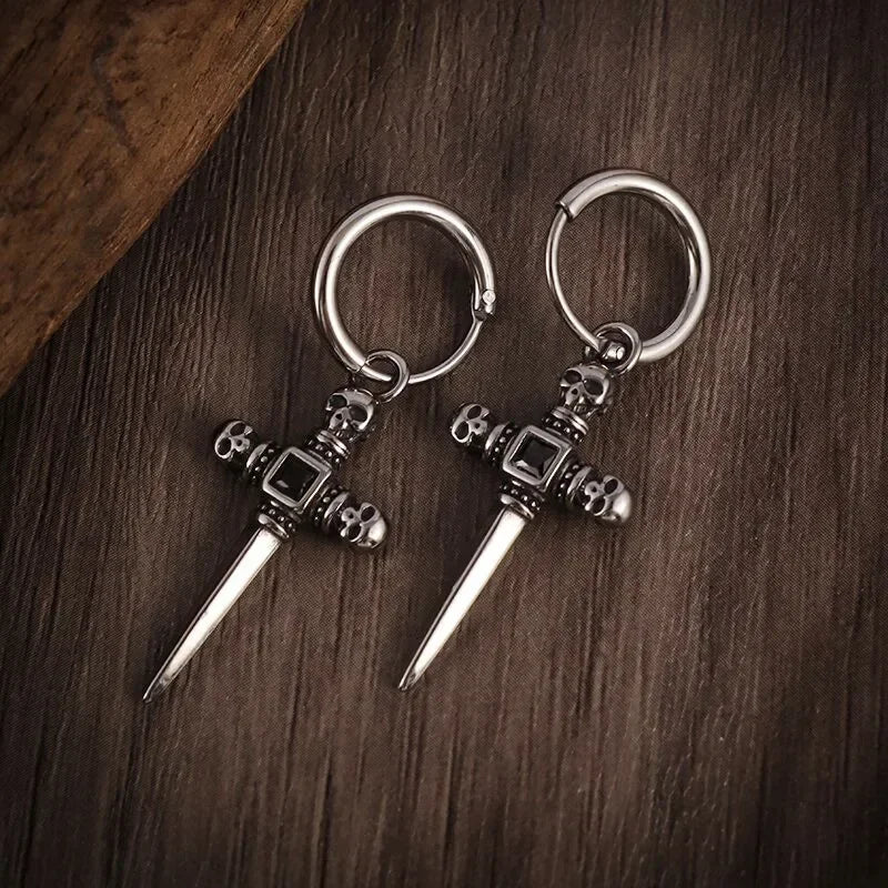 Gothic Bat Zircon Earrings – Dark Night Punk Rock Hip Hop Jewelry for Men & Women, Fashion Statement Earrings & Alternative Accessories