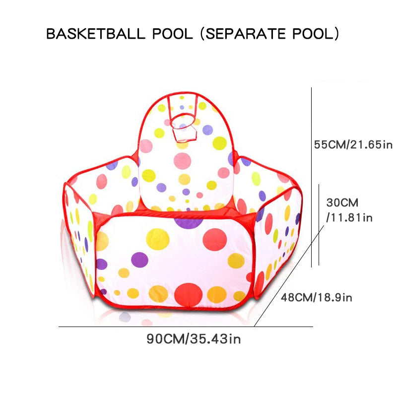Children’s Ocean Ball Pool – 0.9M Bobo Ball Pit with Basketball Hoop Toy (No Balls Included)