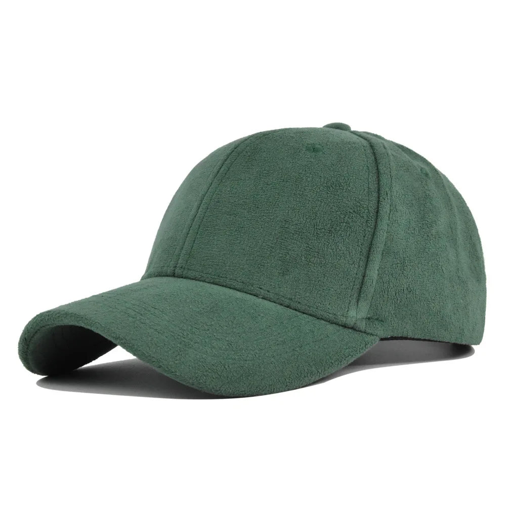 Casquette de baseball rétro en suède uni – Casquette snapback réglable hip hop pour hommes et femmes, casquette de style urbain à visière en fausse fourrure pour le printemps et l'automne