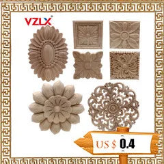 Appliques décoratives en bois moulé – Boiseries murales sculptées pour meubles, armoires, coins et décoration intérieure