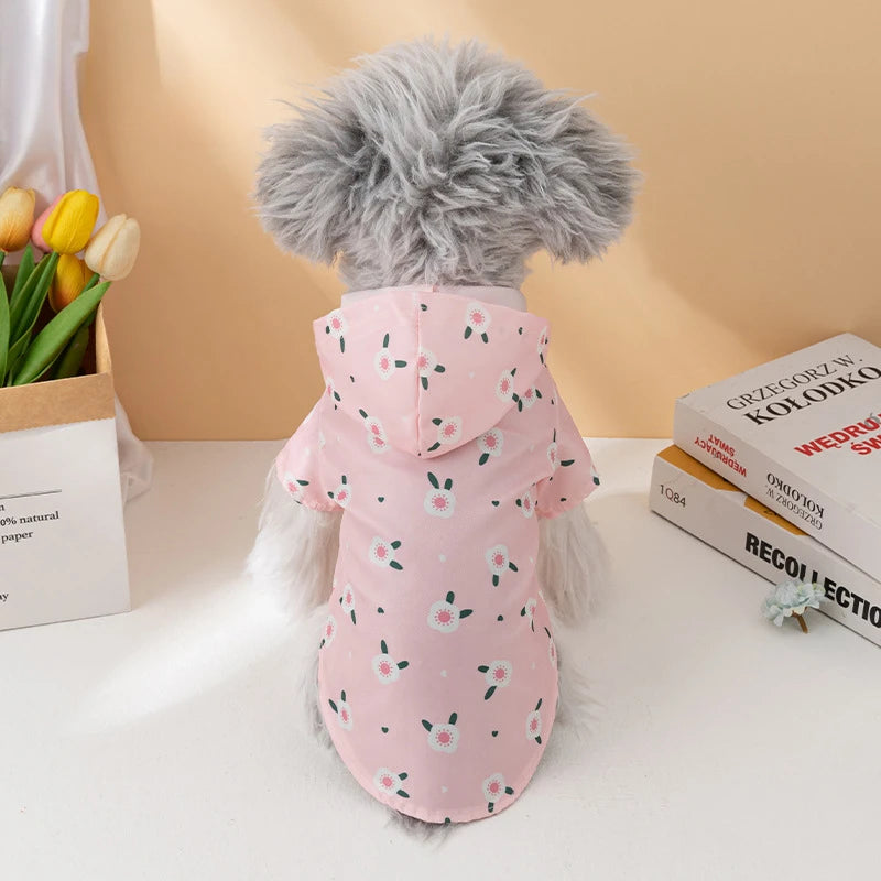 Waterproof Dog Raincoat Summer Short Sleeve Puppy Rain Jacket Outdoor Coat for Bichon, Schnauzer & Small Dogs