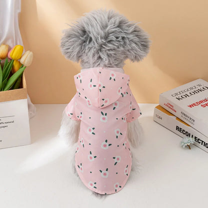 Waterproof Dog Raincoat Summer Short Sleeve Puppy Rain Jacket Outdoor Coat for Bichon, Schnauzer & Small Dogs