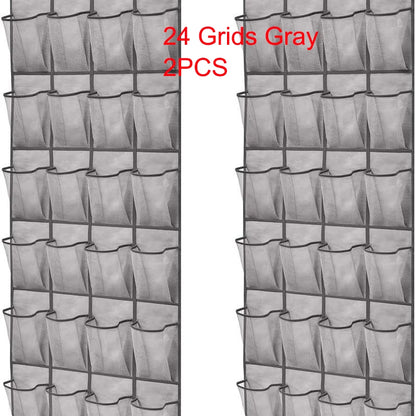 Over-the-Door Shoe Organizer - 12, 14 or 24 Pocket Hanging Shoe Storage with Large Mesh Pockets & 4 Hooks