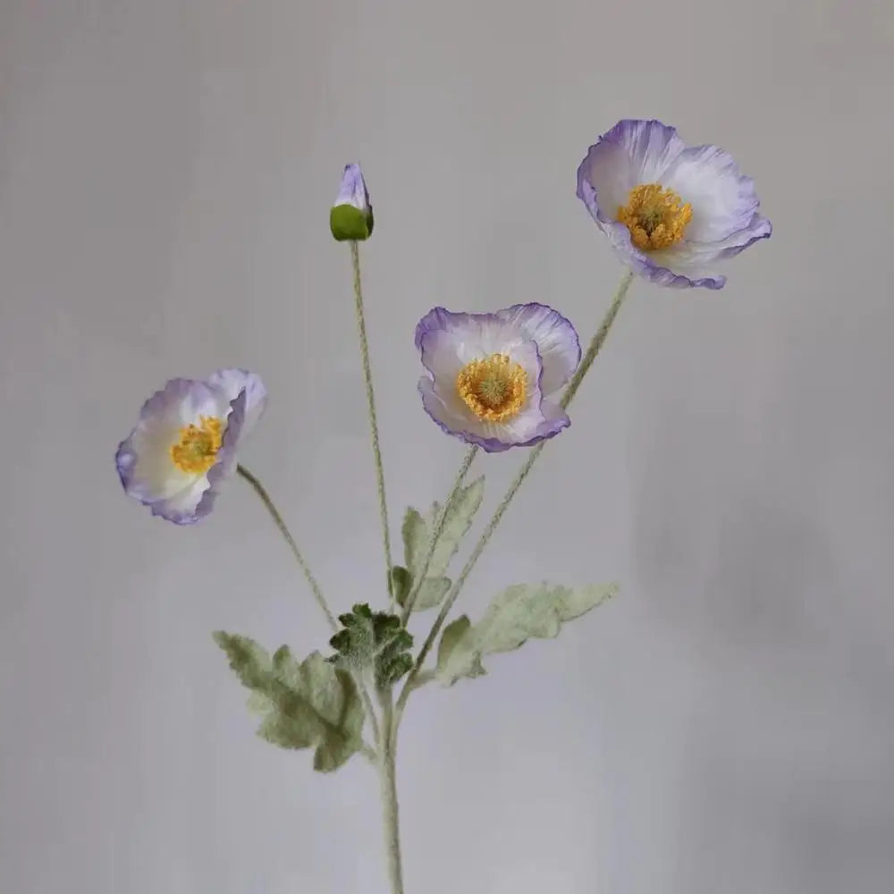 4 Heads Artificial Poppy Bouquet – Realistic Faux Flowers for Home Décor, Garden, Wedding Decoration, Party Arrangements & DIY Floral Projects