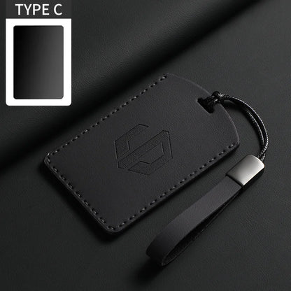 Funda protectora de cuero genuino para llave de coche LEAPMOTOR B01, C10, C11 y C16 – Kit prémium de protección de mando a distancia y tarjeta llave
