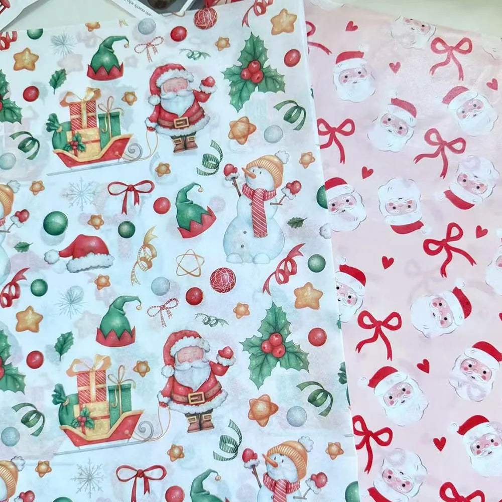 Christmas Santa Claus Bouquet Wrapping Paper – Colorful Festive Tissue Paper for Holiday Gift Wrapping, Flowers, Parties & DIY Crafts