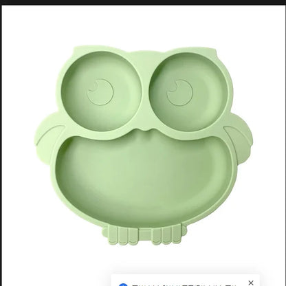 Assiette à ventouse en silicone pour bébé – Assiette repas sourire pour tout-petits avec compartiments, vaisselle pour enfants sans BPA