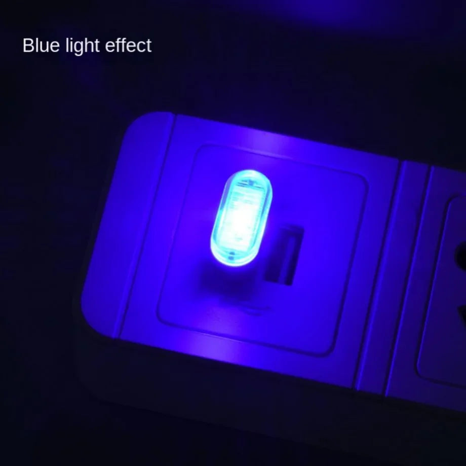 Mini USB LED Luz Ambiental Interior para Coche – Lámpara de Ambiente de Neón Plug & Play y Luz de Emergencia