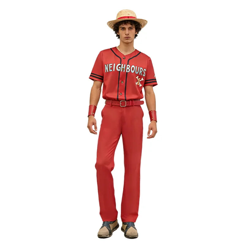 One Piece Inspired Cosplay Costume – Anime Roleplay Outfit for Men & Women Short Sleeve Set for Halloween, Carnival & Party (M–3XL)