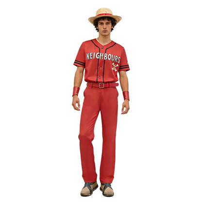 One Piece Inspired Cosplay Costume – Anime Roleplay Outfit for Men & Women Short Sleeve Set for Halloween, Carnival & Party (M–3XL)