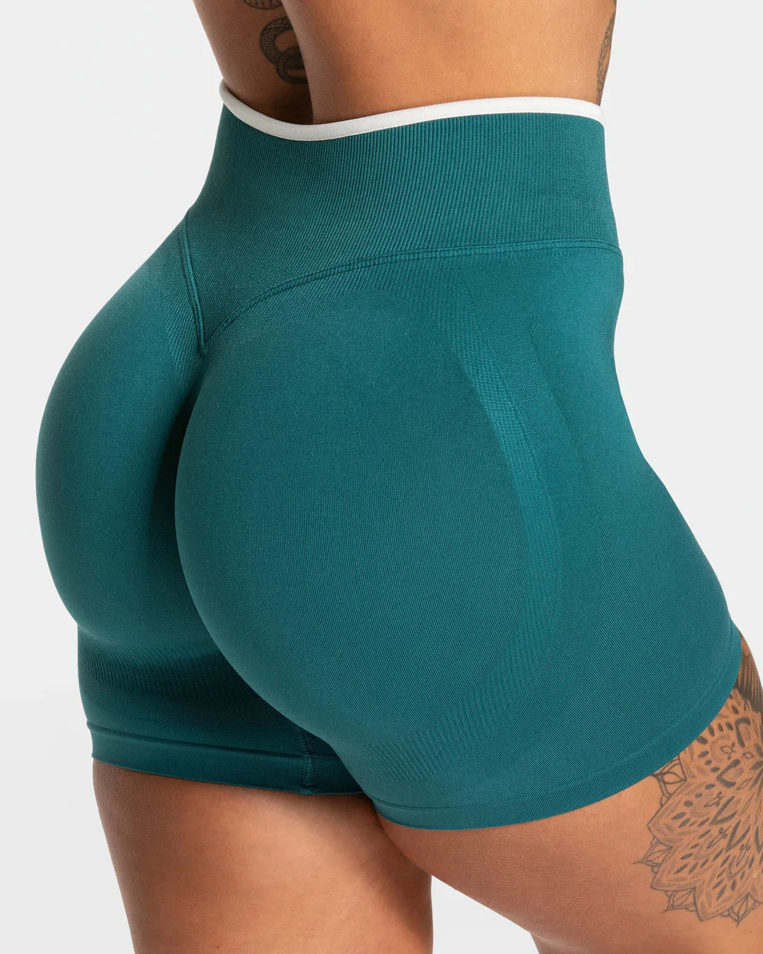 Women’s Seamless Color Block Yoga Shorts High Waist Butt Lifting Gym Workout Running Shorts