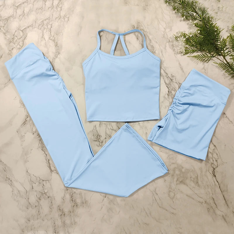 Conjunto de entrenamiento de 2 piezas para mujer: sujetador deportivo push-up y leggings de cintura alta, atuendo para yoga, gimnasio y fitness