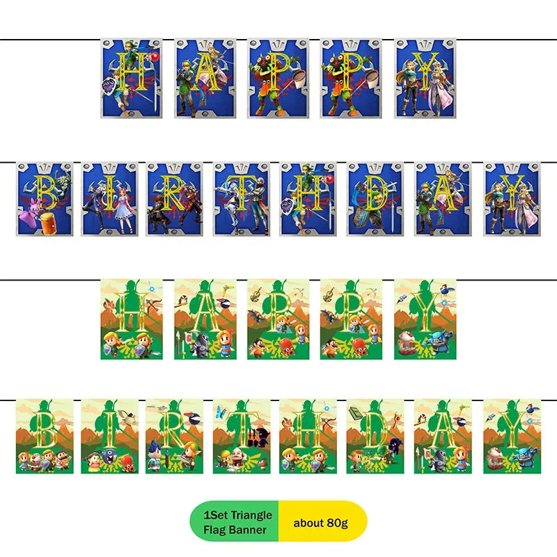 The Legend of Zelda Party Decorations Set – Disposable Tableware Birthday Party Supplies for Kids, Boys, Baby Shower & Gift Toys