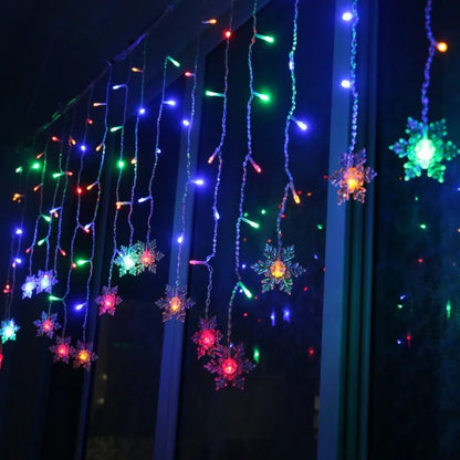 Guirlande lumineuse LED en forme de flocon de neige de 3,2 m – Guirlande lumineuse étanche pour Noël, mariages et décorations de vacances